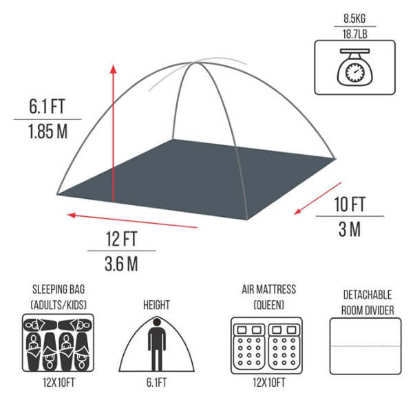 DOMO DE CAMPAÑA 8/9 PERSONAS HUNTER GT